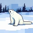 北极熊踏雪归来